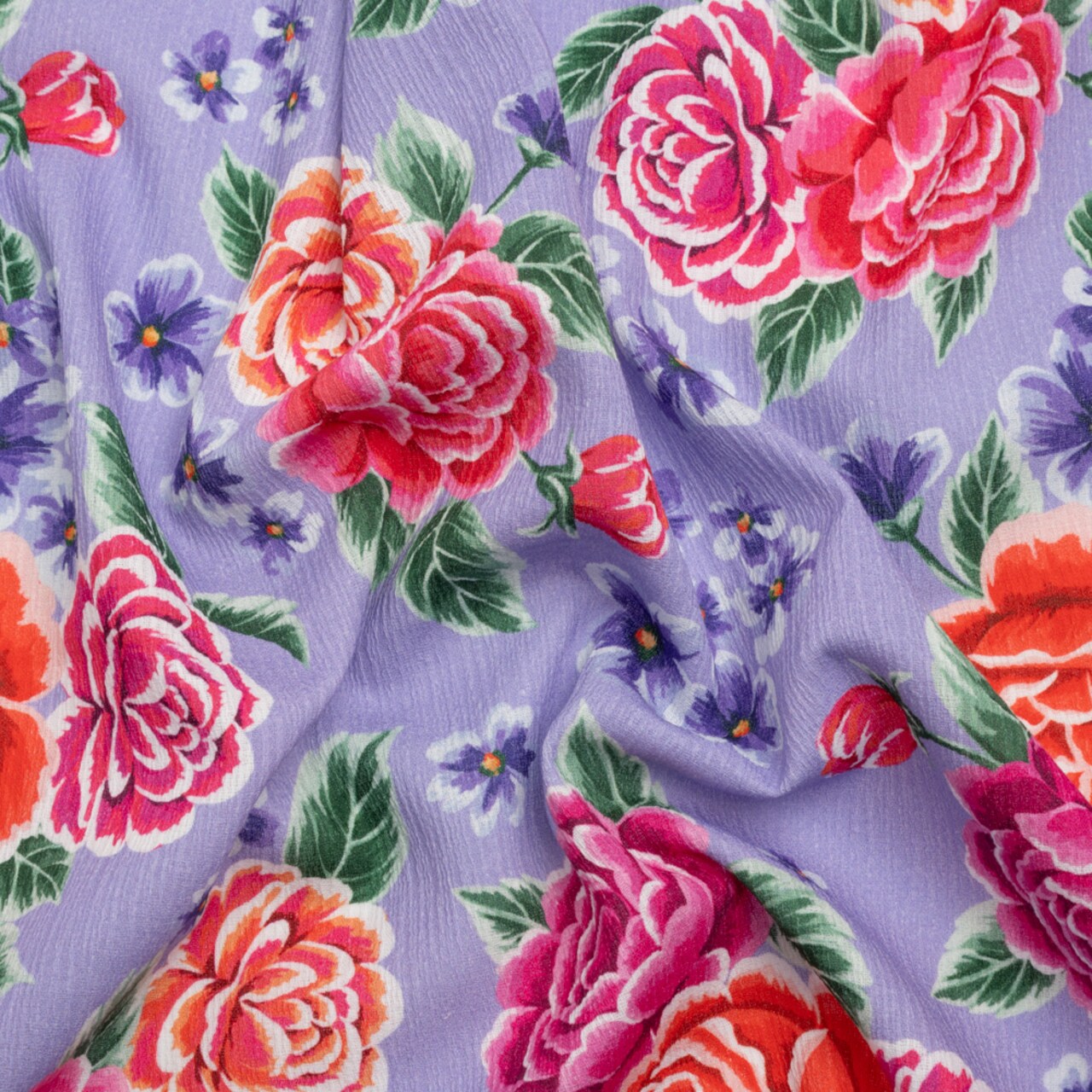 1 Yard Lilac Pink and Purple Bountiful Bushes Slubbed Gauzy Cotton Woven Fabric 55 inch Width